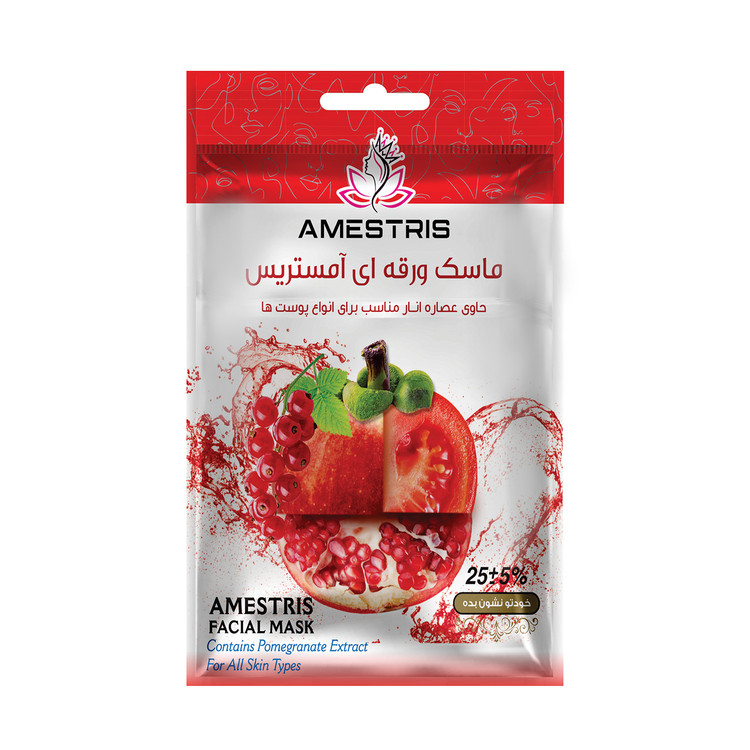ماسک صورت میوه ای آمستریس مدل میوه قرمز وزن 25 گرم